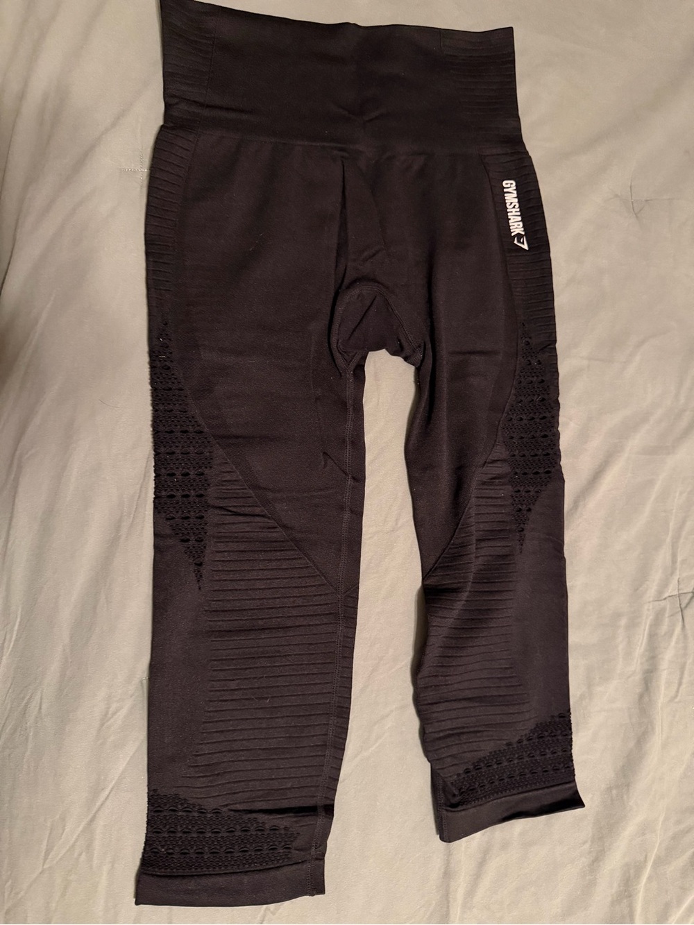 Gymshark 3/4 length high waisted Black Seamless Leggings